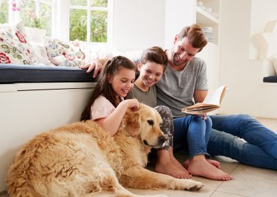 kids with pet in rental property